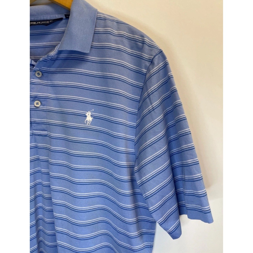 Polo Golf Ralph Lauren Men's S Polo Shirt Blue Striped White Pony Logo Classic